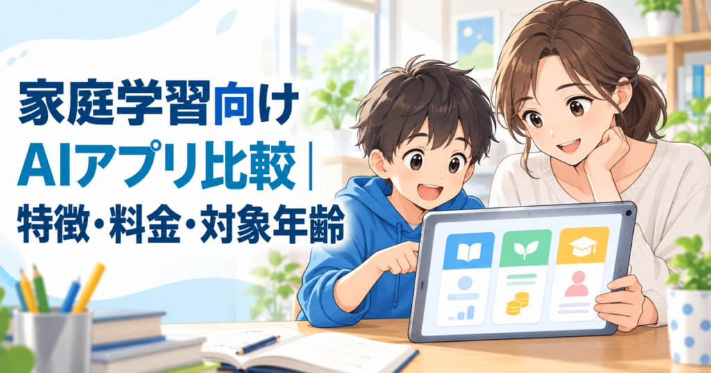 家庭学習向けAIアプリ比較｜特徴・料金・対象年齢