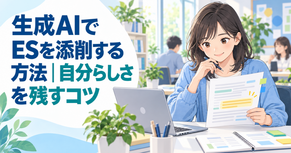生成AIでESを添削する方法｜自分らしさを残すコツ