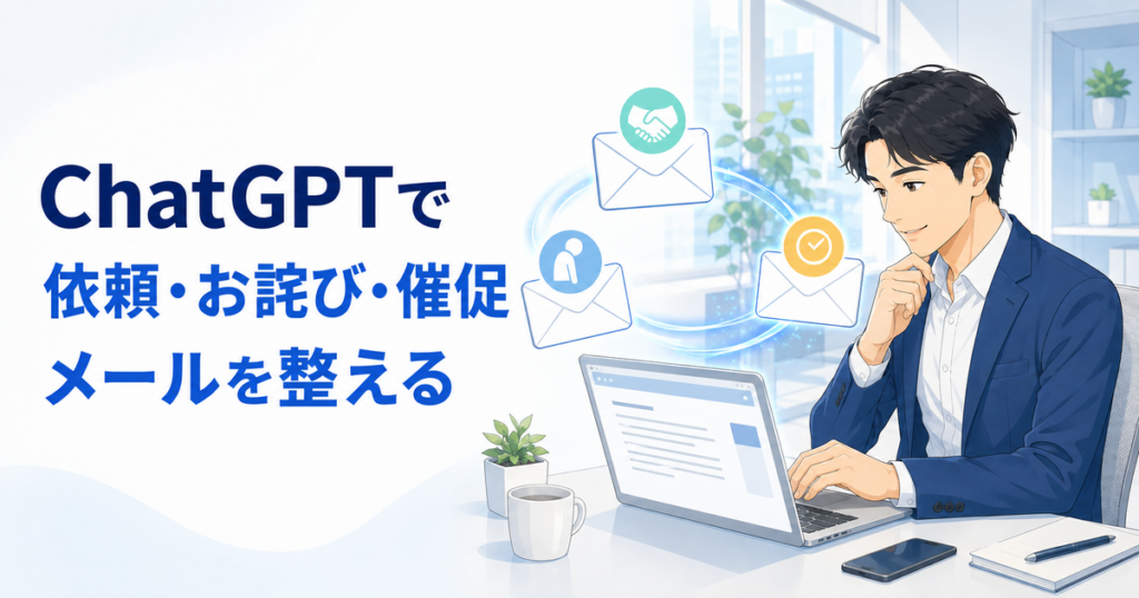 ChatGPTで依頼・お詫び・催促メールを作る方法｜相手別に文面を整える