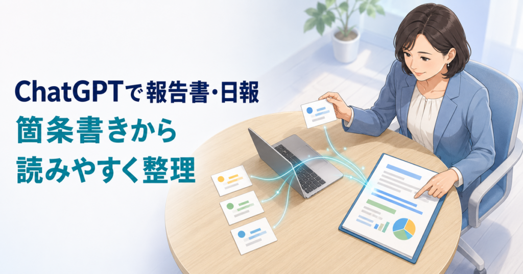 ChatGPTで報告書・日報を作る方法｜箇条書きから読みやすく整理
