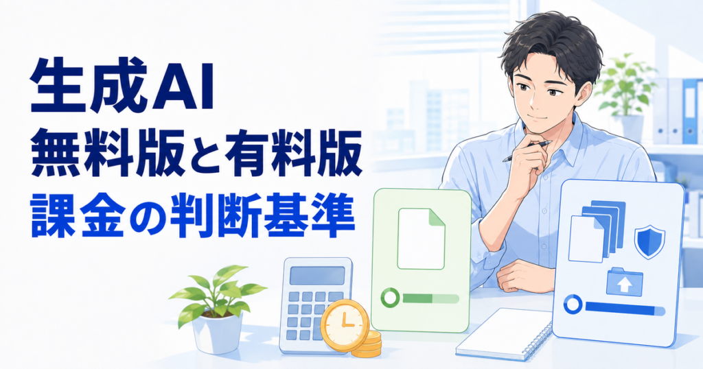 生成AIの無料版と有料版を比較｜仕事利用で課金する判断基準