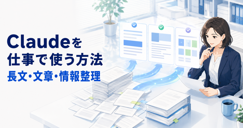 Claudeを仕事で使う方法｜長文資料・文章作成・情報整理の活用場面