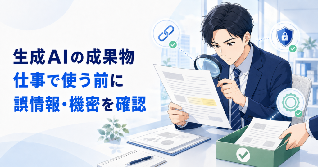 生成AIの成果物を仕事で使う前のチェック項目｜誤情報・機密・著作権を確認