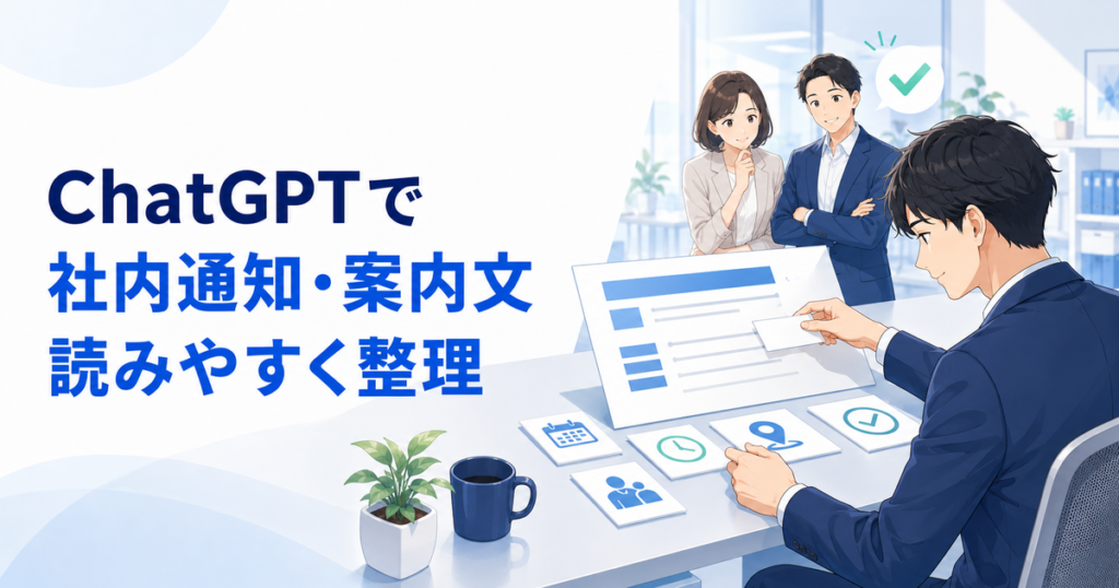 ChatGPTで社内通知・案内文を作る方法｜周知事項を読みやすく整理