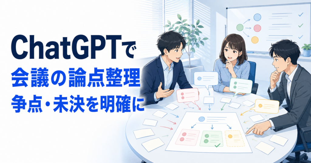 ChatGPTで会議の論点整理をする方法｜争点・確認事項・未決事項を明確に