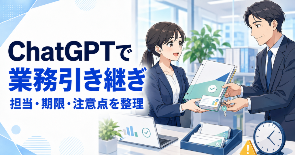 ChatGPTで業務引き継ぎを効率化する方法｜担当業務・期限・注意点を整理