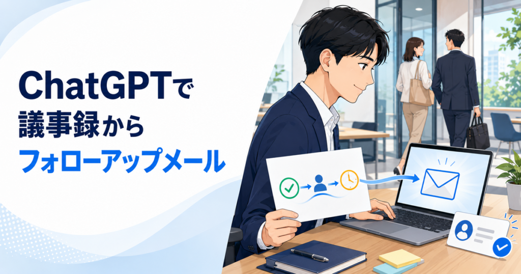 ChatGPTで議事録からフォローアップメールを作る方法｜決定事項・依頼・期限を伝える