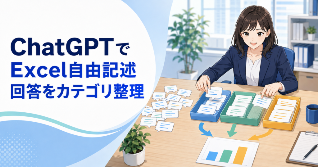 ChatGPTでExcelの自由記述を分類する方法｜アンケート回答・問い合わせをカテゴリ整理