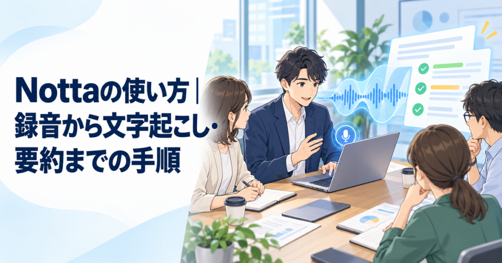 Nottaの使い方｜録音から文字起こし・要約までの手順