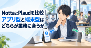 NottaとPlaudを比較｜アプリ型と端末型はどちらが業務に合うか