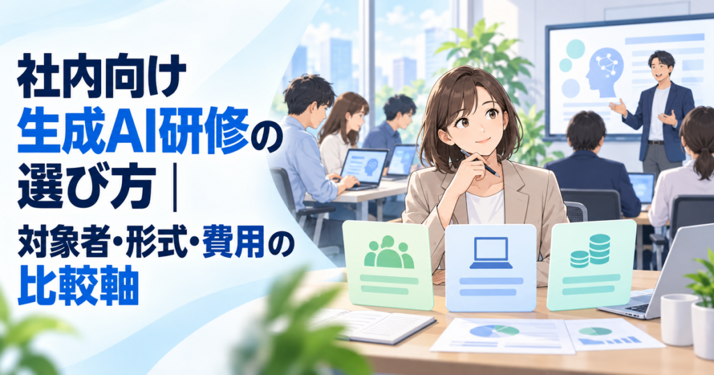 社内向け生成AI研修の選び方｜対象者・形式・費用の比較軸